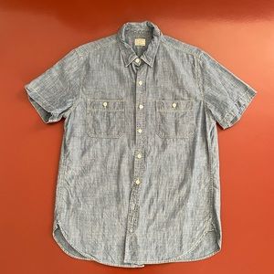 J. Crew Chambray Short Sleeve button down size medium